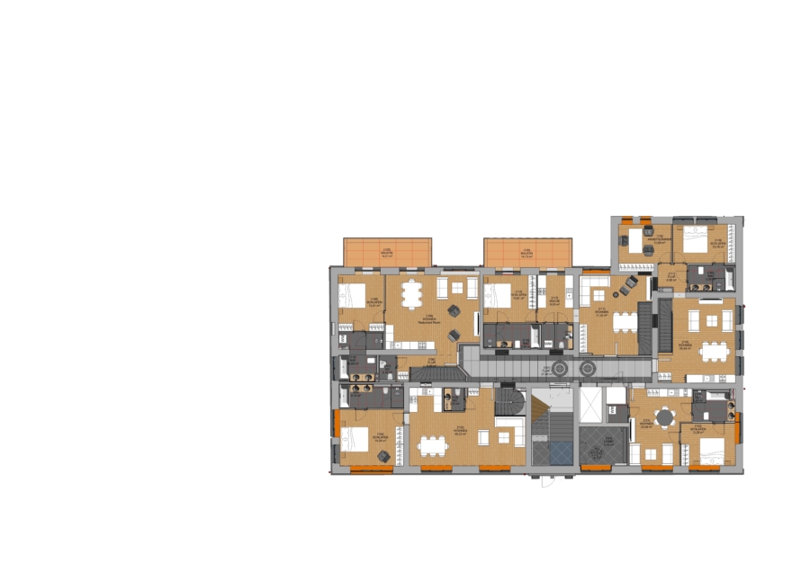 Luftwärmepumpe Energieklasse A Terrassen-Wohnung in Dahlem - Erstbezug, Altbau mit Aufzug - Grundrisse 01. OG moebliert