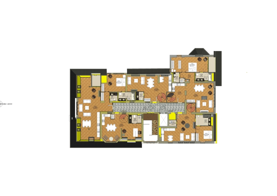 Luftwärmepumpe Energieklasse A Terrassen-Wohnung in Dahlem - Erstbezug, Altbau mit Aufzug - Grundrisse 03. OG moebliert