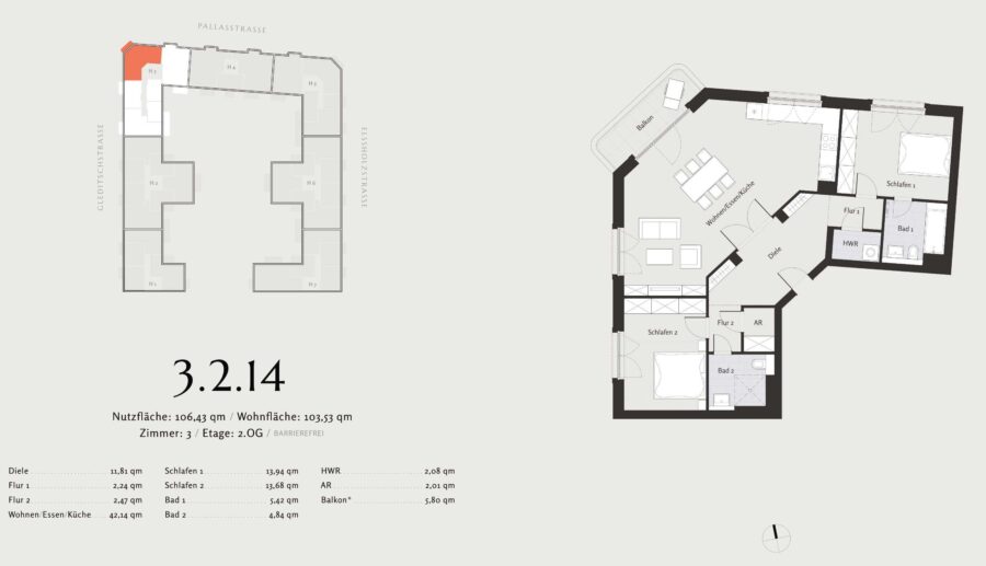 PROVISIONSFREI für den Käufer: Neubau Etagenwohnung mit idealem Grundriss in Szenekiez - Grundriss