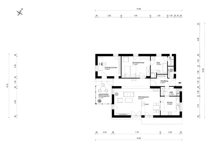 Stilvolles Architektenhaus in bester Wandlitzlage mit großem Nebengebäude und großzügigem Grundstück - Grundriss