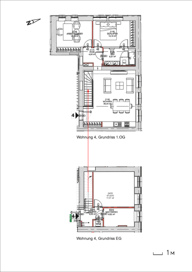 Fertiggestellte Wohnungen in Dahlem - Erstbezug, Altbau mit Aufzug - 2024-03-26 Grundriss W04