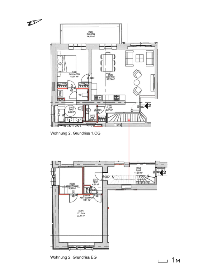 Fertiggestellte Wohnungen in Dahlem - Erstbezug, Altbau mit Aufzug - 2024-03-26 Grundriss W02