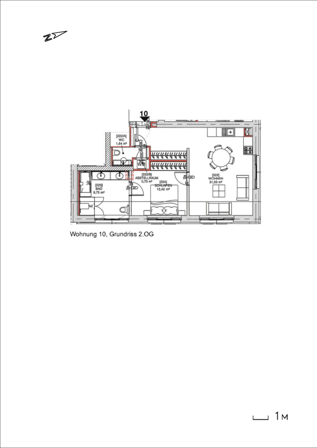 Fertiggestellte Wohnungen in Dahlem - Erstbezug, Altbau mit Aufzug - 2024-03-26 Grundriss W10